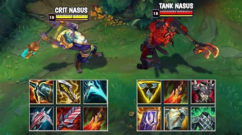 CRIT NASUS vs AD TANK NASUS FULL BUILD FIGHTS & Best Moments! - YouTube