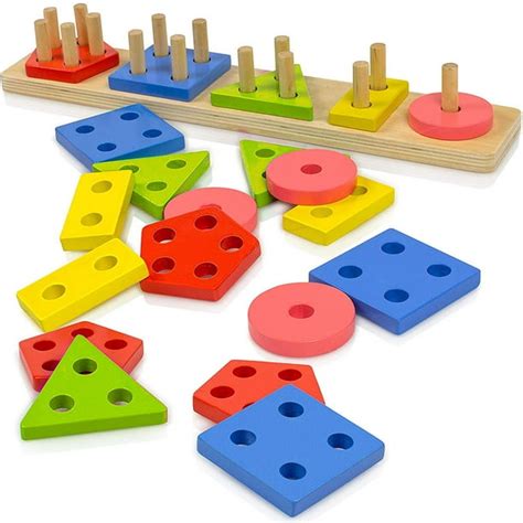 Wooden Educational Preschool Toddler Toys for 1 2 3 4 5 Year Old Boys ...