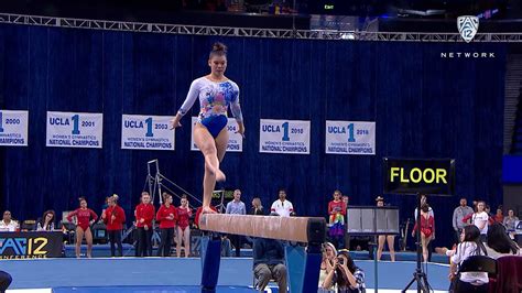 Bruins' Grace Glenn scores a 9.95 on the beam in UCLA's win over Arizona - YouTube