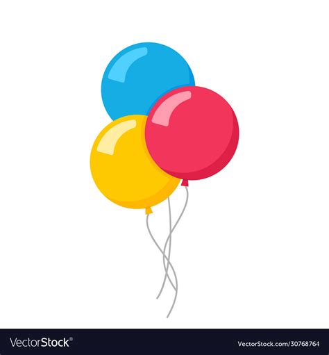 Flat balloon birthday icon Royalty Free Vector Image