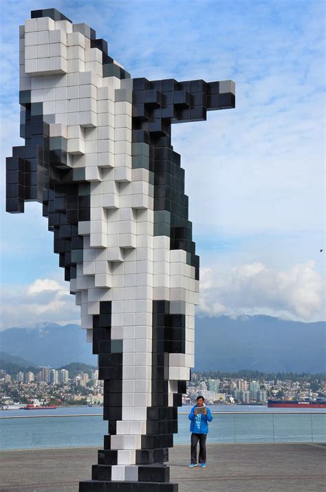 Digital Orca Whale Statue by Douglas Copeland in Vancouver, Canada ...