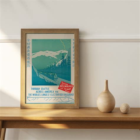 Seattle Vintage Poster Seattle Retro Print Vintage American - Etsy