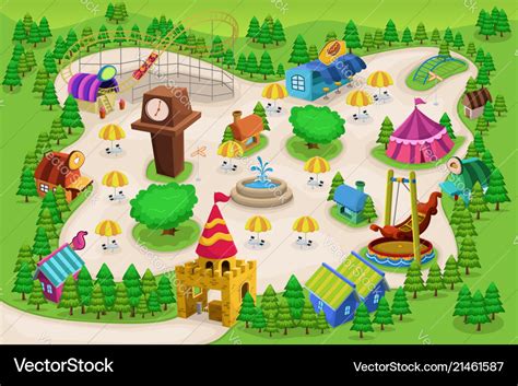 Amusement park map Royalty Free Vector Image - VectorStock