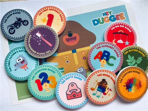 Hey Duggee Custom Squirrel Club Badges Rewards / Milestone | Etsy