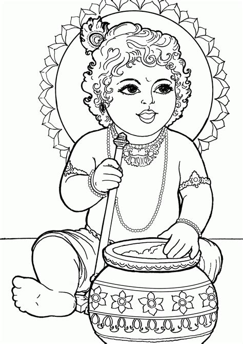 Little Krishna Coloring Pages - Learny Kids