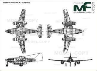 Messerschmitt Me 262 Schwalbe - 2D drawing (blueprints) - 67431 - Model ...