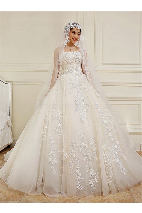 Ball Gown Strapless Lace Wedding Dresses Bridal Gowns 3030228