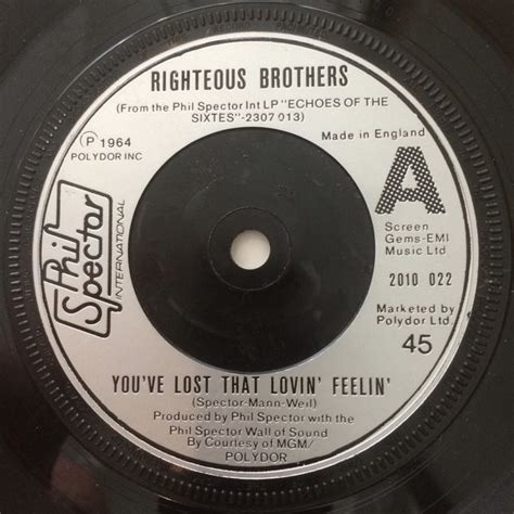 Righteous Brothers* - You've Lost That Lovin' Feeling (1977, Solid ...