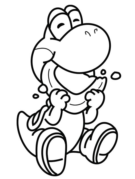 Yoshi Coloring Pages. Print Dinosaur from Mario | WONDER DAY — Coloring ...