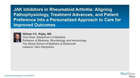 JAK Inhibitors in Rheumatoid Arthritis: Aligning Pathophysiology, Tre…