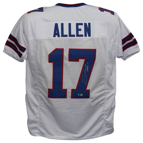 Josh Allen Autographed/Signed Pro Style White XL Jersey Beckett BAS – Denver Autographs