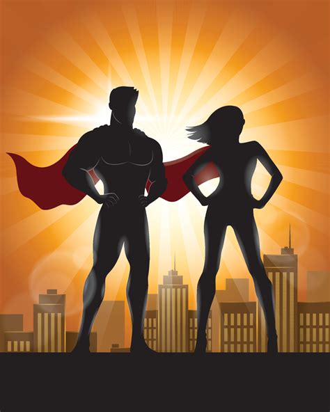 Man and woman superhero silhouette 4930202 Vector Art at Vecteezy