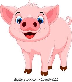 Vector Illustration Happy Pig Cartoon Isolated Stock Illustration 1066896116 | Shutterstock