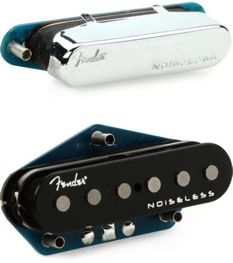 Fender Ultra Noiseless Vintage Passive Telecaster 2-piece Pickup Set - Black/Chrome | Sweetwater