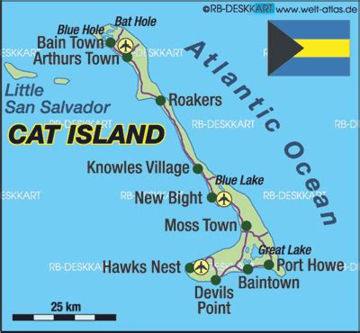 Map of Cat Island (Island in Bahamas) | Welt-Atlas.de