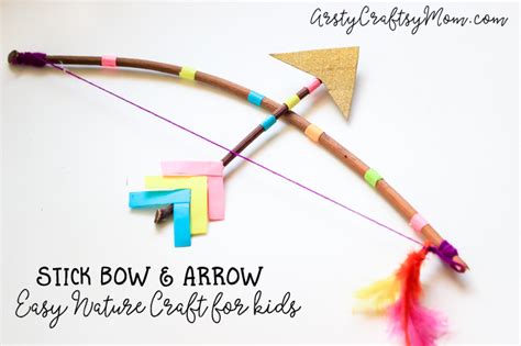 Stick Bow and Arrow Craft For Kids - Artsy Craftsy Mom