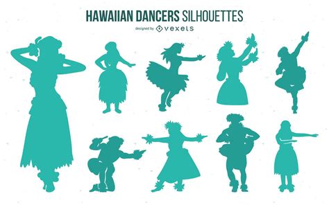 Hawaiian Hula Dancer Silhouette Pack Vector Download