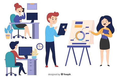 Free Vector | Illustration of people working in office