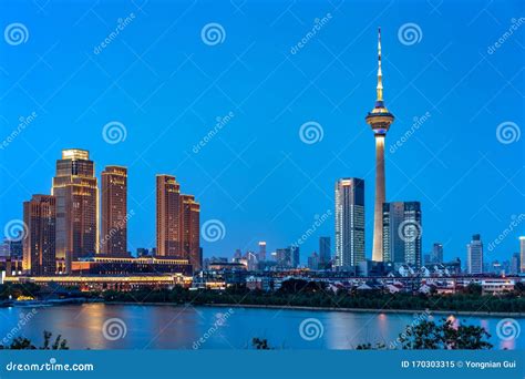 Tianjin city skyline stock image. Image of asia, lights - 170303315