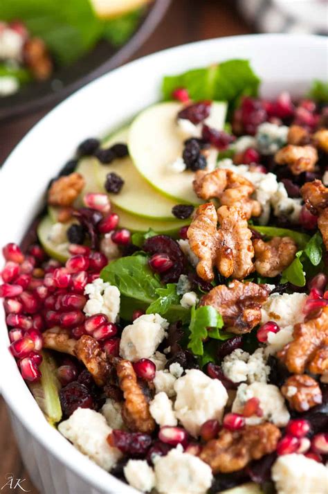 Autumn Apple and Pomegranate Salad with Homemade Candied Walnuts - Aberdeen's Kitchen