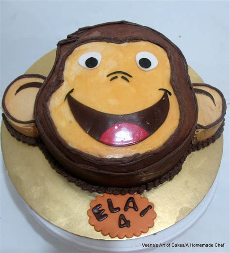 Curious George Face Cake - Veena Azmanov