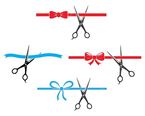 Premium Vector | Cutting ribbon with scissor vector illustration