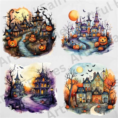 Halloween Town PNG Halloween PNG Halloween Clipart Halloween - Etsy