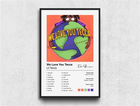 Lil Tecca Poster We Love You Tecca Album Cover Poster Print | Etsy