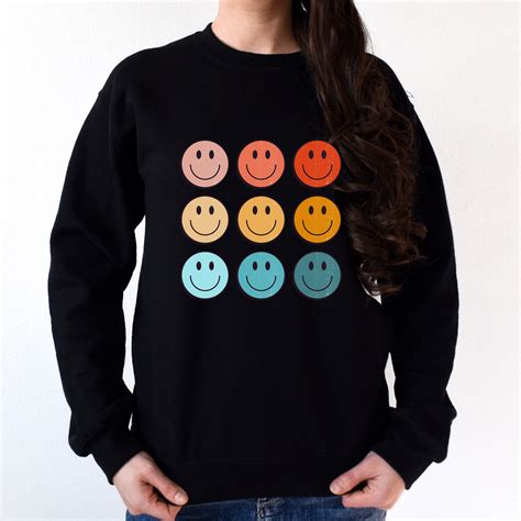 Smiley Face Sweatshirt, Smiley Face T-shirt, 70s Sweatshirt, Women's Sweatshirt, Hippie Hoodie ...