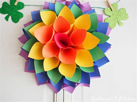 Rolled Paper Flower Wreath | Gathered in the Kitchen