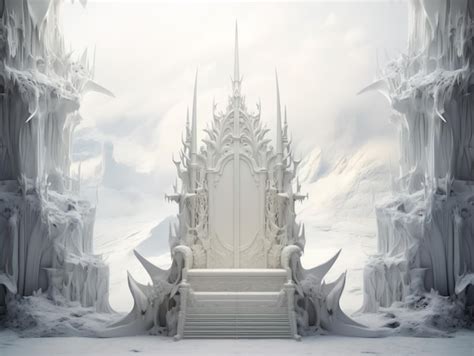 Premium AI Image | Decorated empty throne room The white throne