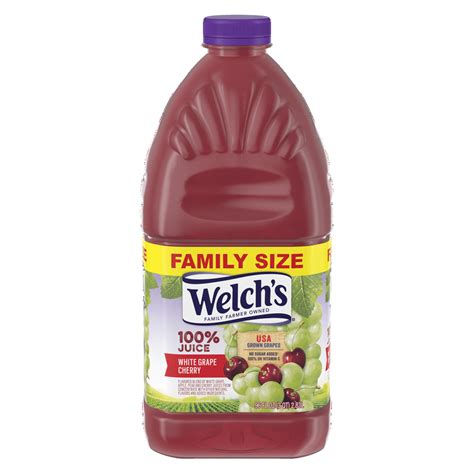 Welch's 100% White Grape Cherry Juice, 96 Fl Oz Bottle - Walmart.com ...