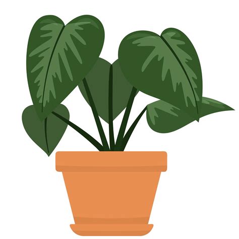 Cute cartoon home plant in clay pot. Vector illustration 3193486 Vector ...