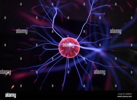 Tesla coil - physics experiment in laboratory Stock Photo - Alamy