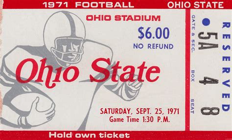 1971 Ohio State Buckeyes Football Ticket Art Mixed Media by Row One Brand - Fine Art America