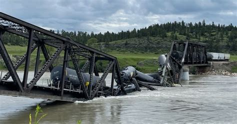 Train derailment and bridge collapse in Stillwater County