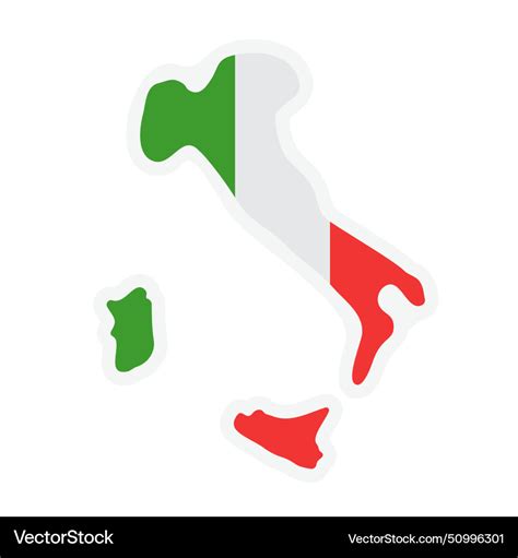 Italy map with italian national flag colors Vector Image