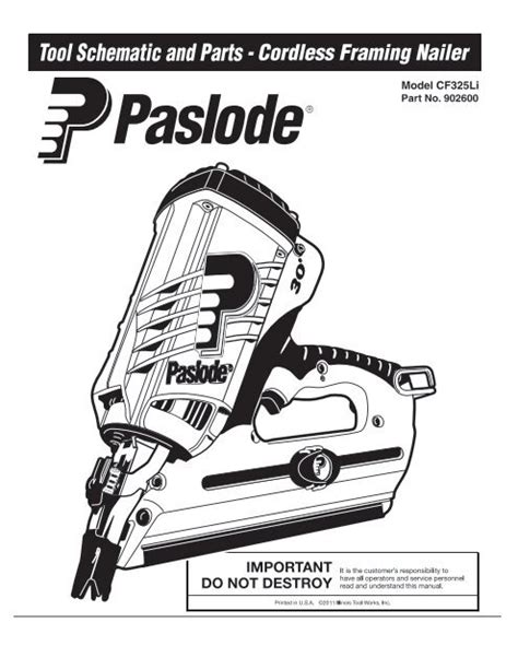 Paslode Framing Nailer Parts Diagram - Drivenheisenberg