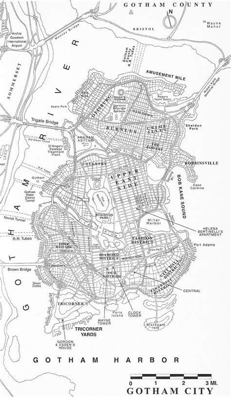 Map of Gotham City, by Eliot Brown, for the "No Man's Land ...