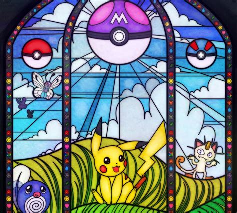 Pokemon Window Stained Glass Inspired A3 Print Poster - Etsy Australia