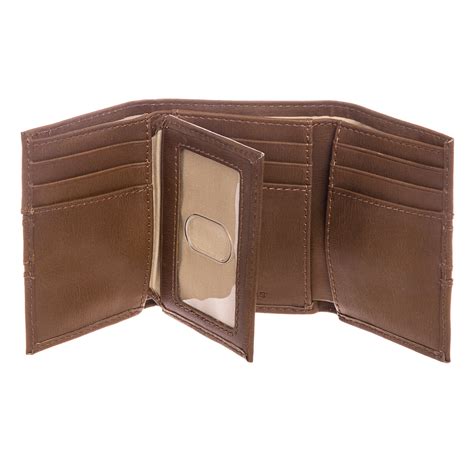 Dockers MEN'S Brown Trifold Coated Leather Embossed Logo Handcrafted Wallet NEW | eBay