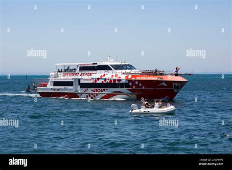 Rottnest Island Express ferry boat arriving at Rottnest Island ...