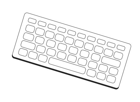 Computer keyboard flat monochrome isolated vector object. Input device ...