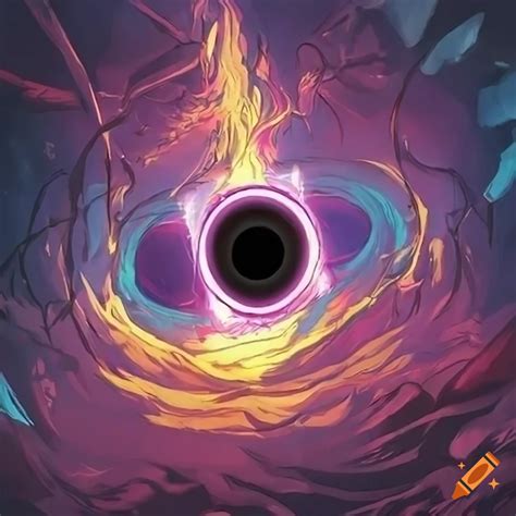 Anime style artwork of a black hole on Craiyon