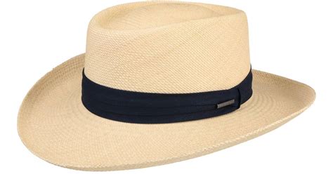 Stetson Linen Licosa Gambler Panama Hat in Blue for Men - Lyst