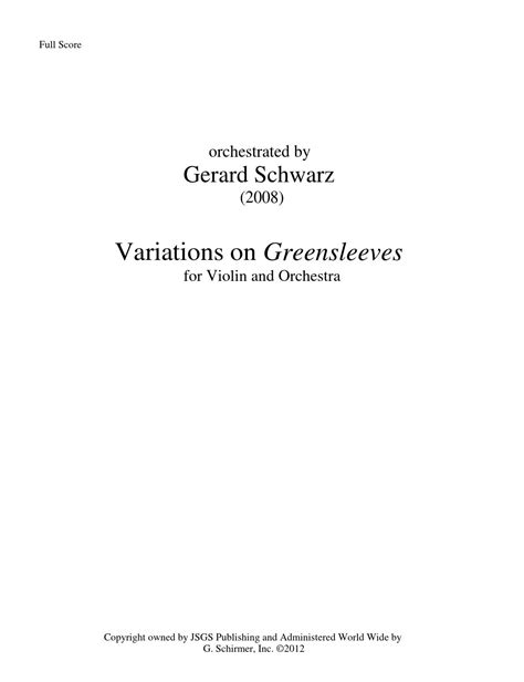 Schwarz VARIATIONS ON GREENSLEEVES by ScoresOnDemand - Issuu