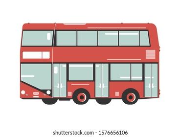 Double Decker Bus Side View Cartoon Stock Illustration 1576656106