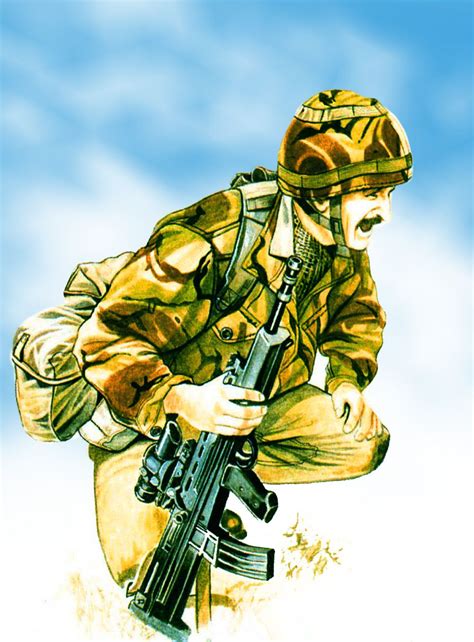 Royal Marines Commando rifleman, Falklands War Royal Marine Commando, Falklands War, Royal ...