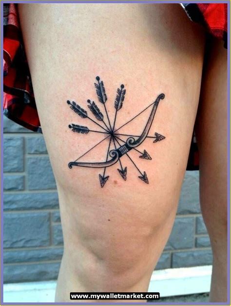 Amazing Knee Tattoo Design Ideas Black Wolf and Butterfly | Arrow tattoos for women, Bow tattoo ...