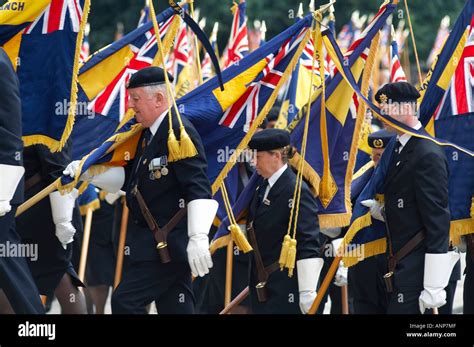 Royal, British, legion, standard, bearers, flag, remembrance, Sunday ...